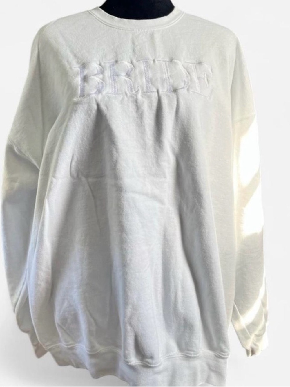 Boutique Custom Embroidered Bride White Sweatshirt, Size 2XL
